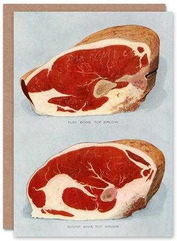 Artery8 Grocers Encyclopedia Art Card Beef Sirloins Illustration