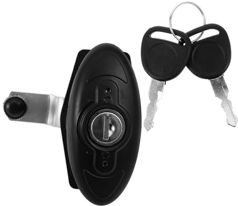 DONFAMDS Cerradura de Puerta Manija en T para RV y Armario Negro | Nylon, Panel 10-40mm y Orificio 32x32mm, Uso en Remolque y Autocaravana