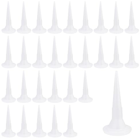 30 Stück Kartuschenspitzen, Silikon Spitzen Kegel Silikontüllen Ersatzspitzen Abdichten Kappen Durchmesser 52mm für Klebedichtmittel und Kartuschenpistole (Weiß)