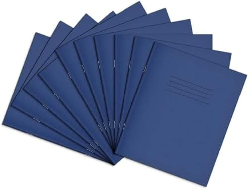 Rhino 8 x 6.5 Exercise Books, 48-Page / 12mm Lined Paper Notebook, 100-Pack, Writing Book, Office & School Stationery Supplies, Dark Blue