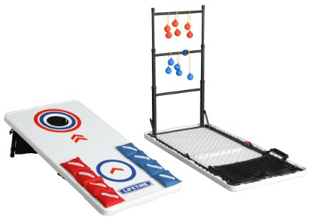 Lifetime Heavy Duty Cornhole, Ladder Golf Game and Table Combo Set