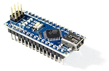Nano V3.0 Modul, Arduino kompatibles Entwicklungsboard mit Microchip/Atmel Mikrocontroller, 5V, 16MHz, CH340G USB-Controller, aufgebaut mit angelöteten Stiftleisten