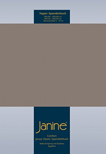 Janine 5001 Topper-Spannbetttuch Elastic 90/190 bis 120/200 cm Taupe Fb. 57