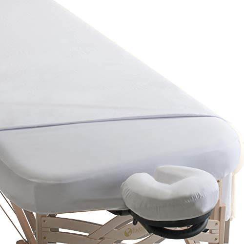 EARTHLITE Premium Mikrofaserbezug-Set für Massageliegen - Seidig, Knitterfrei, Schnelltrocknend, 3er Set (Spannlaken, Laken, Kopfstützenbezug)