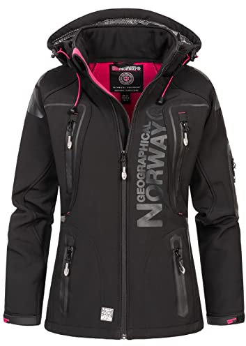 Geographical Norway Damen Softshell Outdoor Jacke Black M