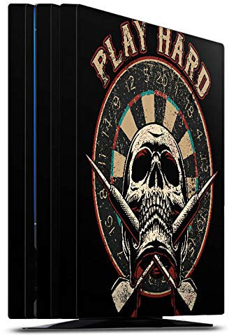DeinDesign Skin kompatibel mit Sony Playstation 4 Pro Folie Sticker Totenkopf Dart Schädel