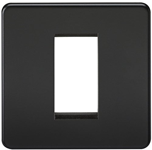 Knightsbridge SF1GMB Screwless 1G Modular Faceplate, 230 V, Matt Black