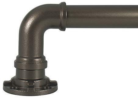 Decopolitan Industrial Wrap Around Telescoping Curtain Rod Set, 72-144, Bronze
