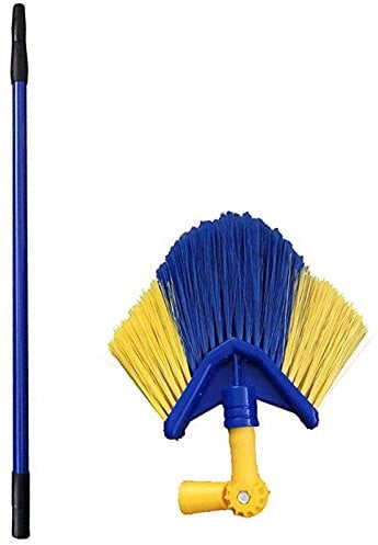 KF scopa per spolverare pareti e mensole – Scopa angolare con manico telescopico – Scopa per ragnatele – Estensibile fino a 152 cm, orientabile a 180 gradi – raggiunge ogni angolo