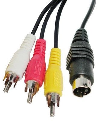 Movoja 1,5m S-Video 4-Pin auf 3X Cinch-Stecker Kabel Adapter | 4-polig S-Video-Stecker | Laptop mit 4-poliger S-Video-Buchse an Fernseher anschließen TV AV RCA Cinch Konverter
