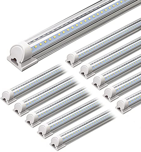 Barrina T8 LED Shop Lights 4FT, 40W 5500LM 5000K, High Output, 10 Packs