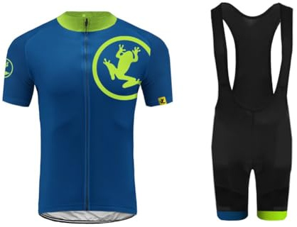 UGLY FROG Fahrradtrikot Set Kurzarm Trikot + Radlerhose mit Sitzpolster aus Atmungsaktiv und Schnell Trockend Stoff für Fahrrad Rennrad MTB