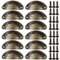 Xinlie Pomos Vintage Puerta Retro Hierro Muebles Cocina Armario Cajón Tire Tiradores y Pomos Tiradores de Metal Vintage Bronce con Forma de Carcasa con Tornillos para Puertas de Armario(12PCS) (A)
