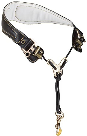 adorence Leder-Saxophongurt für Altsaxophon & Tenorsaxophon - H02 Schwarz | Ergonomischer Saxophon Gurt, handgenäht, Metall-Drehkarabiner, Ersatzkordel & Tragetasche
