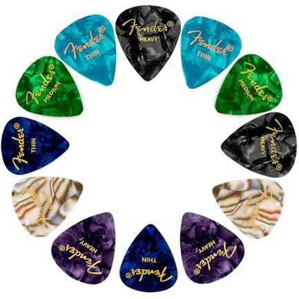 Fender Premium Picks Sampler - 12 Pack Includes Thin, Medium & Heavy Gauges (Austin Bazaar Exclusive)
