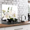 murando Spritzschutz Glas für Küche 80x80 cm Küchenrückwand Küchenspritzschutz Fliesenschutz Glasbild Dekoglas Küchenspiegel Glasrückwand Blumen Lilien - b-B-0454-aq-a