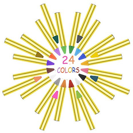 Kinderschminke,24er Pack Bodypaint Schminke Körperbemalung Sticks Gesicht Malen Buntstifte für Kinder Halloween Easter Party