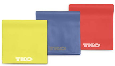 TKO Widerstandsbänder für Krafttraining, Physiotherapie, Low-Impact-Fitness-Workout und Erholung, 3er-Pack (3er-Pack RDY (schwer, mittel, leicht)
