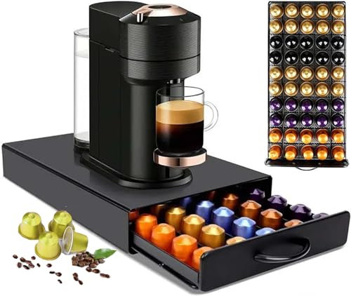 Porta cialde per Nes-presso, organizer per cassetti per capsule Dolce Gusto/Nes-presso/Vertuoline, in acciaio, compatibile con macchine da caffè, per cialde originali Nespresso