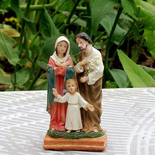 GECOKU Katholische Krippe aus Harz, die Jungfrau Maria mit religiösem Tischdekor, Essen Sie Jesus Geburtsstatue, die Heilige Familie Saint Joseph-C 6 * 4 * 11cm 11