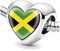Bon4azuré Beads for Bracelets Jamaica Flag Silver Charms for Women Charm Bead Jewelry Gifts Ideas Gift for Girls, No