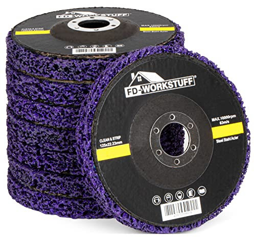 Lot de 5 disques de nettoyage, pour meuleuse d'angle, CSD, grossiers, diamètre : 125 mm, violets