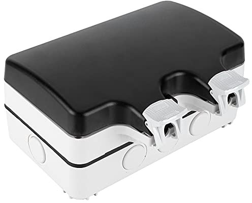AMONIDA IP66 Wasserdichte Steckdosenbox, Grau, Polycarbonat, Wasserdicht, mit Installationsschrauben
