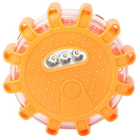 Ejoyous Éclairage de Secours Multifonction Voyant d'avertissement, LED Lampe d'Avertissement Clignotant Gyrophare Balise avec Base magnétique, pour Le Camping, la randonnée(Orange)
