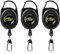 SF Fly Fishing Zinger Retractor 3 Pcs Steel Cord Black