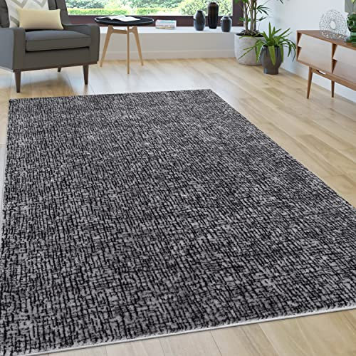 Paco Home Hochflor Teppich Wohnzimmer Schlafzimmer Flauschig Weich Shaggy Vintage Industrial Style Deko Modern, Grösse:160 cm Rund, Farbe:Grau 3