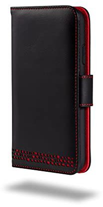 Ed Hicks Black Leather Case for iPhone 14 Pro Max — Premium Genuine Leather Wallet Flip Case with Card Holder Slots— Viewing Stand— Biodegradable Phone Holder— Vintage Patina for a Unique Finish