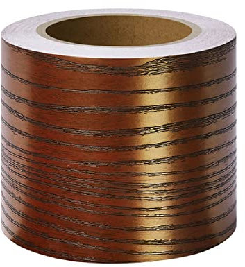 Dostear Peel and Stick Wallpaper Border Self-Adhesive Wall Border Sticker Home Ceiling Decorative Border for Bathroom Living Room Kitchen Red Sandalwood 10cm X 500cm