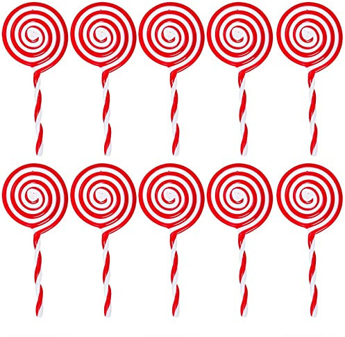 20pcs Christmas Lollipop Ornament Set - White and Red Tree Decorations for Holiday Supplies Xmas Tree Hanging Decoration