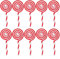 20pcs Christmas Lollipop Ornament Set - White and Red Tree Decorations for Holiday Supplies Xmas Tree Hanging Decoration