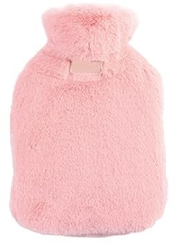 dRAGonFy Wärmflasche Plüsch kuschelig weich zum Warmhalten im Winter tragbar und wiederverwendbar Schutzplüschbezug waschbar und ausl﻿aufsicher x/pink/26x17.5cm