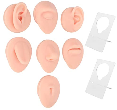 JTLB Piercing Practice Body Parts，Soft Silicone Piercing Model Body Part Displays Set For Acupuncture Human Model Simulation Set for Jewelry Display Teaching Tool Jewelry Display(Light Skin Colour)