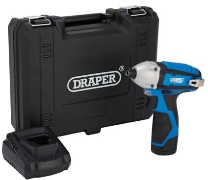 Draper 70332 12V Impact Driver, 1/4 Hex., 1 x 1.5Ah Battery, 1 x Fast Charger