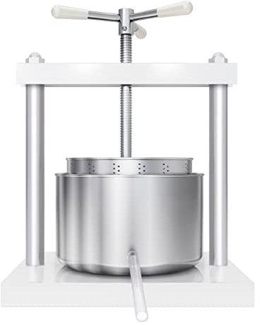 UISEBRT Obstpresse Manuell Edelstahl 5L - Fruchtpresse Apfelpresse mit Körbe, Mini-Obstmühle Beerenpresse Saftpresse Maischepresse