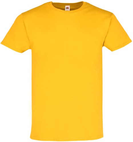Fruit of the Loom Iconic 195 Ringspun Premium T | T-Shirt Herren & Damen – 100% Baumwolle, 190–195 g/m², hochwertig & weich, ideal für Druck & Alltag | Farbe: Sunflower, Größe: 2XL