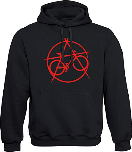 Baddery Fahrrad Pullover Herren : Anarchy Bike - Mountainbike Hoodie Kapuzenpullover (4XL)