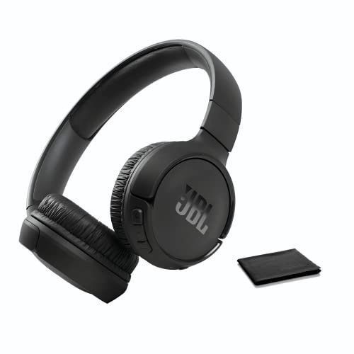 Tune 570BT On-Ear Wireless Bluetooth Headphones with Pure Bass Stereo Sound - Black with Cleaning Cloth