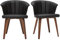 Miliboo Chaises Design Noir et Bois foncé Noyer (Lot de 2) Albin