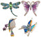Kyaoayo 4 Stück Brosche, Tier Gestalten Kristall Brosche, Kristall Broschen, Broschen & Anstecknadeln für Damen, Die Verpackung Enthält 1×Libellenbrosche, 1×Schmetterlingsbrosche, 2×Kolibri-Brosche.