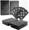 SWINILAYA 2 Decks Black Playing Cards - PVC wasserdichte Pokerkarten Set, Hochwertiges Wasserfestes Kartenspiel, 52 Karten Deck + 2 Jokerkaarten