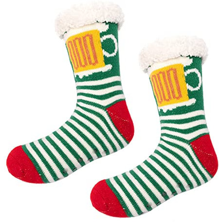 BIBOKAOKE Weihnachtssocken Damen Herren Kostüm, Mottoparty Strümpfe Männer Frauen Weihnachtsstrümpfe Winter Warme Nikolausstrumpf Männer & Frauen Söckchen Weihnachtsmotiv Nikolausgeschenk