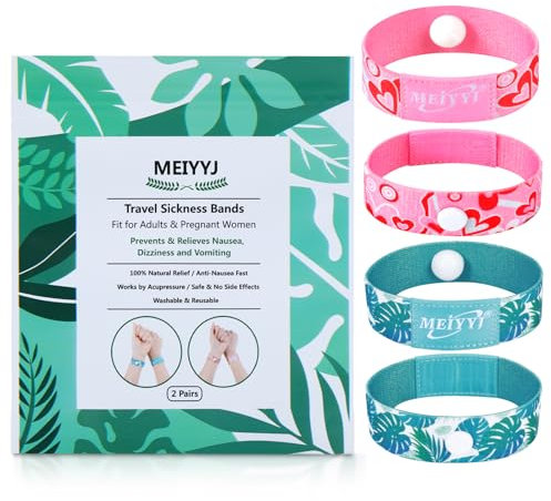 MEIYYJ Anti-Krankheits-Armbänder für Erwachsene, Reisekrankheit, Armbänder für Schwangerschaft, Morgenkrankheit, Auto, Meer, Fliegen, Reisekrankheit (große Größe)