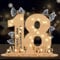 18 Geburtstag Mädchen Junge, Geldgeschenke Geburtstag 18 Alles Gute zum mit LED Lichterkette Ständer,Holz Geburtstags-Gästebuch 18.Geburtstag Deko,Coole Geschenkideen zum 18.Geburtstag Tischdeko.