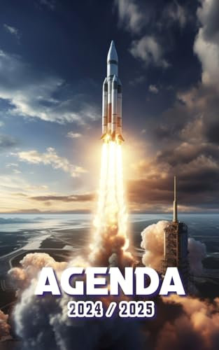 Agenda Scolaire 2024 2025: 1 PAGE par JOUR | Septembre 2024 à Juillet 2025 | Collège, Lycée et Etudiants | Lancement fusée