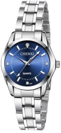 aswan watch Damen Analog Quarz Armbanduhr mit Edelstahlarmband, 3 Zeiger, 27mm Gehäusegröße