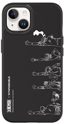 RhinoShield Case kompatibel mit [iPhone 14/13] | SolidSuit - Stoßdämpfende & schlanke Schutzhülle mit Premium Finish - 3.5 Meter Fallschutz - Schwarz [One Piece/X Mark of Friendship White]